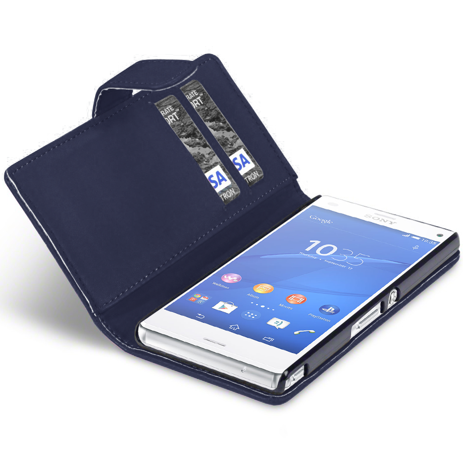 leather wallet sony xperia z3 compact midnight blue leather wallet sony xperia z3 compact midnight blue