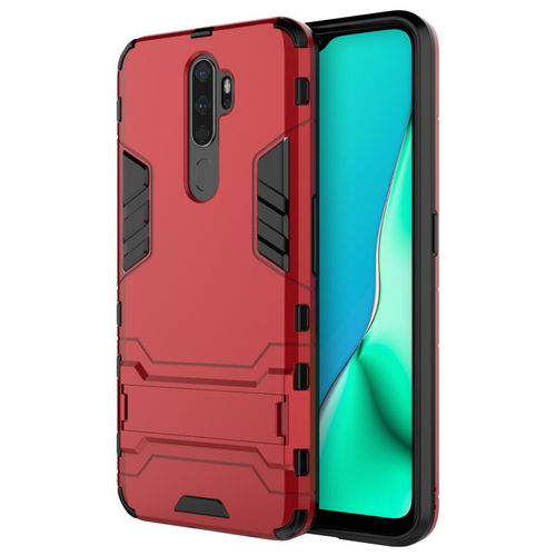 Slim Armour Tough Shockproof Case & Stand for Oppo A5 / A9 2020 - Red