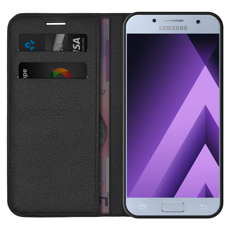 korroderer Have en picnic Mod viljen Leather Wallet Case for Samsung Galaxy A3 (2017) - Black