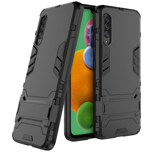 Slim Armour Tough Shockproof Case & Stand for Samsung Galaxy A90 5G - Black