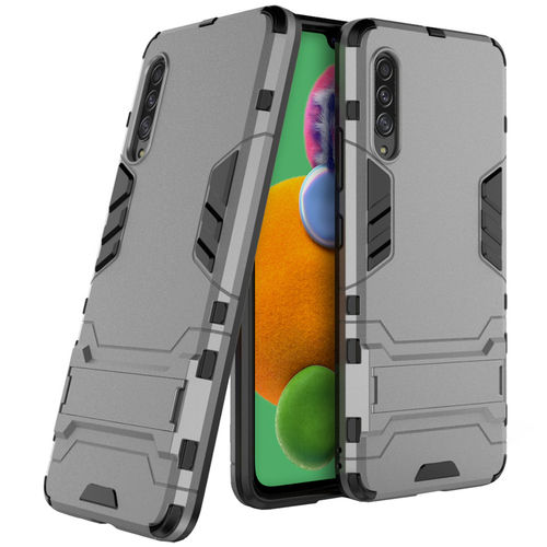 Slim Armour Tough Shockproof Case & Stand for Samsung Galaxy A90 5G - Grey