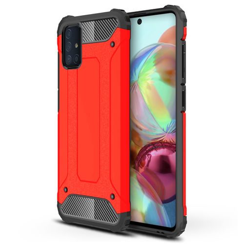 Military Defender Tough Shockproof Case for Samsung Galaxy A71 4G - Red