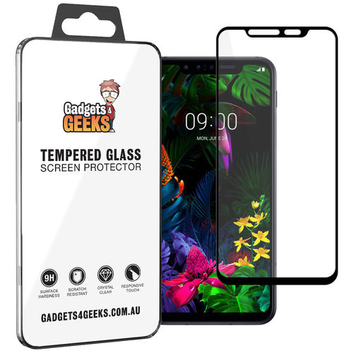 Full Coverage Tempered Glass Screen Protector for LG G8S ThinQ - Black