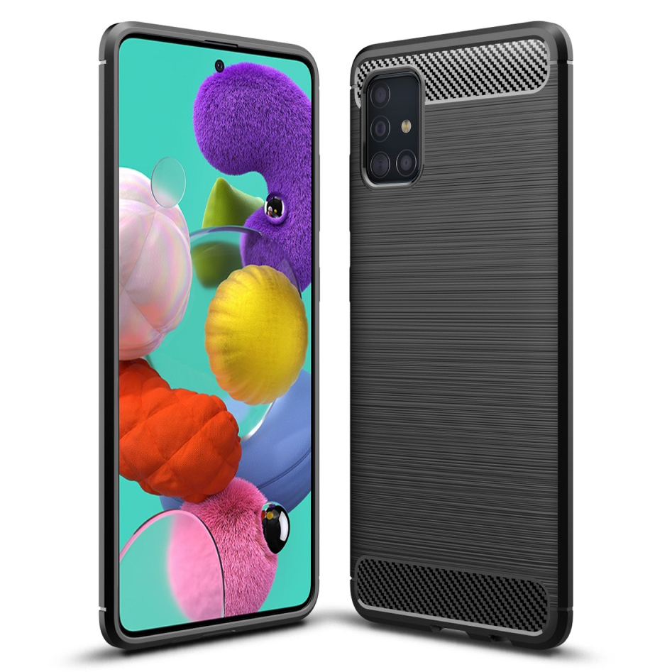 flexi slim carbon fibre case for samsung galaxy a51 black