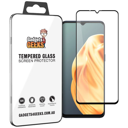 Full Coverage Tempered Glass Screen Protector for Oppo A91 - Black