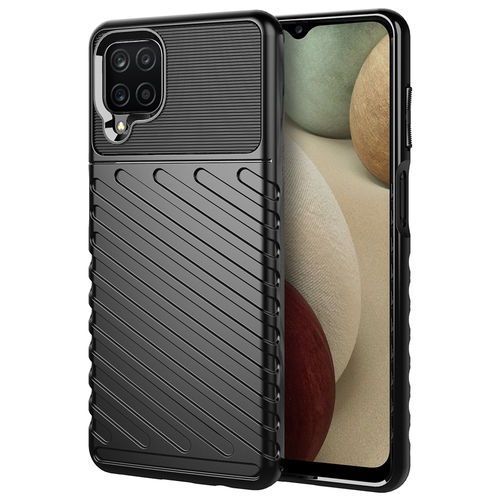 Flexi Thunder Shockproof Case for Samsung Galaxy A12 - Black (Texture)