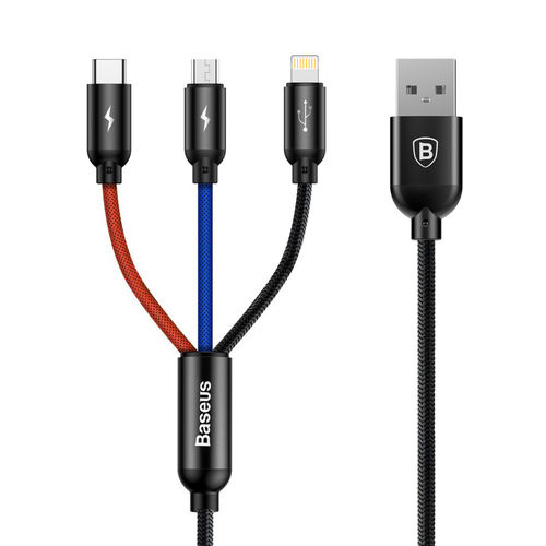 Baseus Color (3-in-1) USB Type-C / Lightning / Micro Charging Cable (30cm)