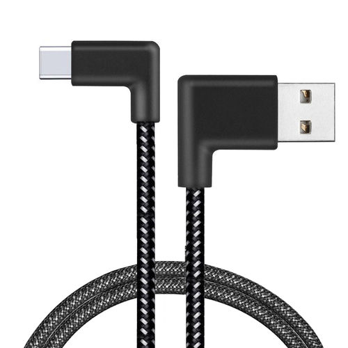 Double Right Angle (90 Degree) USB Type-C Charging Cable (1m) for Phone / Tablet