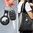 Leather Protective Case / Keychain Holder / Hanging Buckle for Apple AirTag - Black