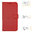 Leather Wallet Case & Card Holder Pouch for TCL 20 5G - Red