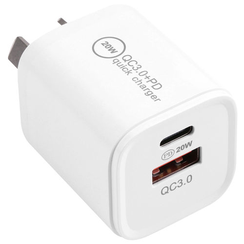 (20W) Dual USB / Type-C PD / QC3.0 / Fast Wall Charger / Power Adapter for Phone / Tablet