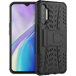 Dual Layer Rugged Shockproof Case & Stand for realme XT - Black