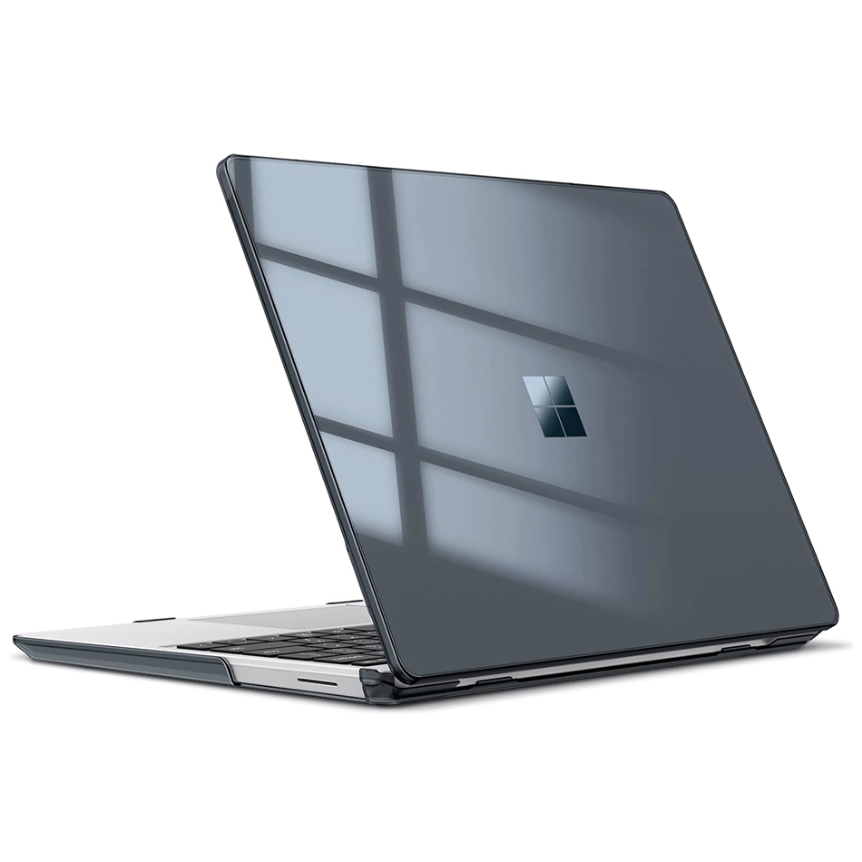 Glossy Hard Case for Microsoft Surface Laptop Go 3 2 1 12.4 inch Black Clear
