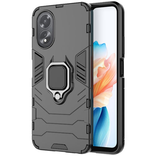 Slim Armour Tough Shockproof Case / Ring Holder Stand for Oppo A18 / A38 4G - Black