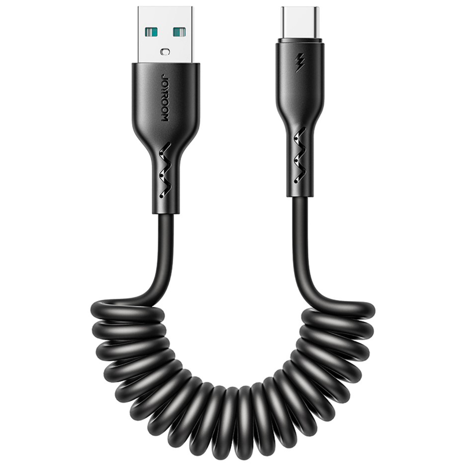 Joyroom (3A) USB-A to Type-C Retractable Coiled Charging Cable for  Phone Tablet