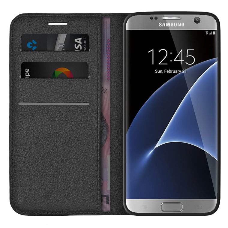 Cover for Samsung Galaxy S7 Edge Leather Card Holders Wallet case Kickstand Extra-Shockproof Business with Free Waterproof-Bag Grey6 Samsung Galaxy S7 Edge Flip Case 
