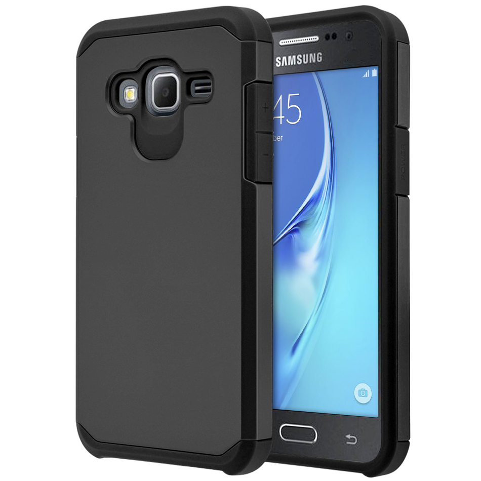 Hybrid Protective Tough Case Samsung Galaxy J3 2016 Black