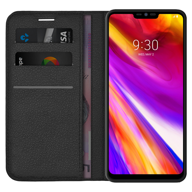 Leather Wallet Case For Lg G7 Thinq Black