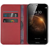 Leather Wallet Case & Card Holder Pouch for Huawei G8 - Red