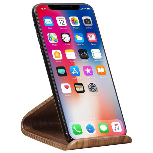 Samdi Universal Wooden Desktop Stand for Mobile Phone - Coffee Walnut