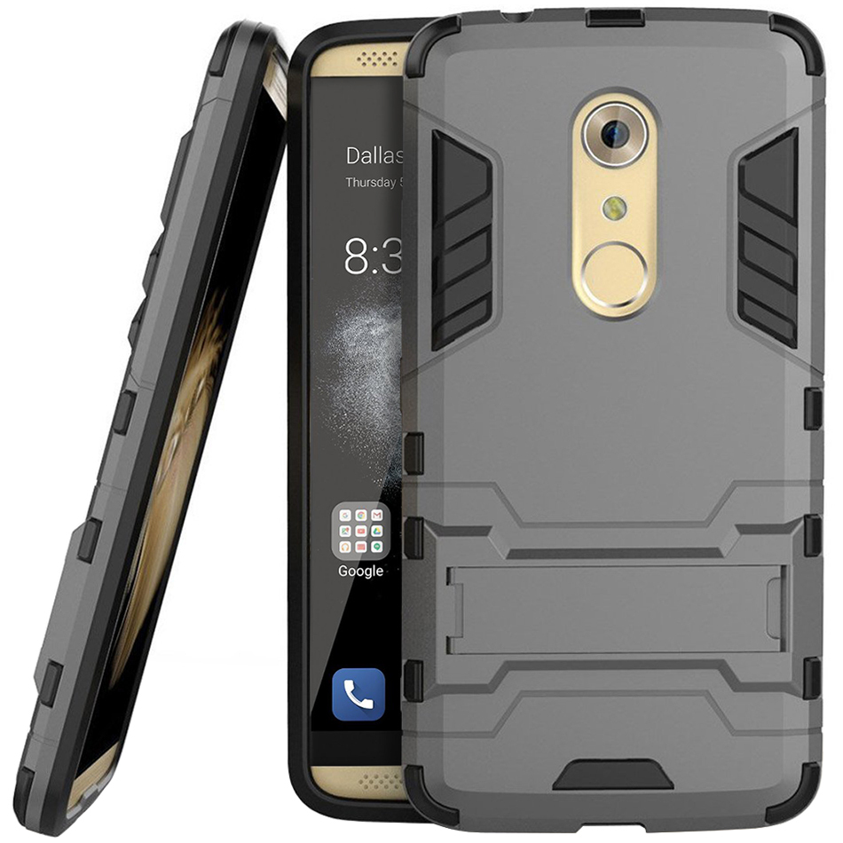 Slim Armour Tough Shockproof Case Zte Axon 7 Grey