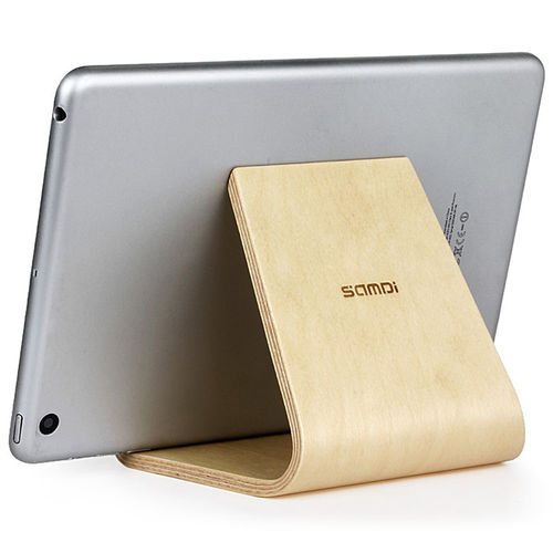 Samdi Universal Wooden Desktop Stand for iPad / Tablet - Oak White