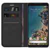 Leather Wallet Case & Card Holder Pouch for Google Pixel 2 XL - Black