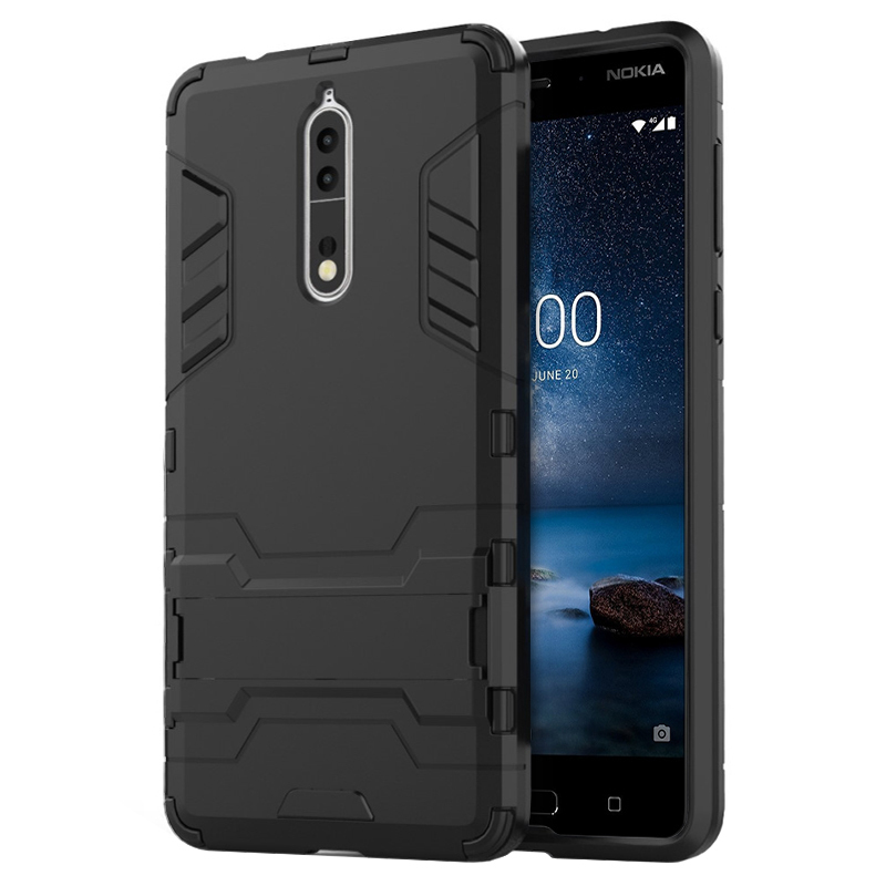 slim armour tough shockproof case for nokia 8 black