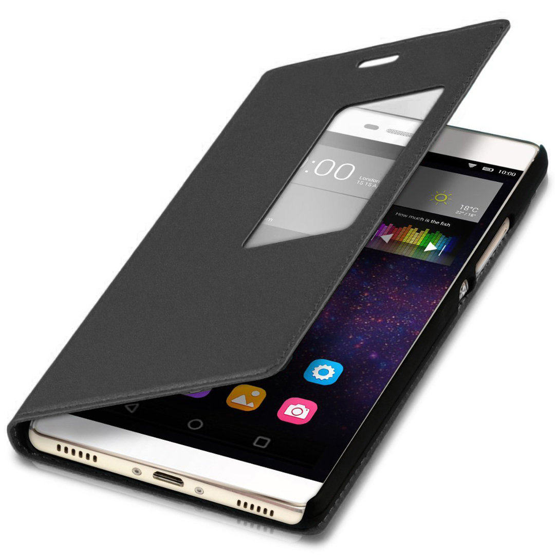 herstel Kosmisch regelmatig Window View Leather Flip Case for Huawei P8 (Black)