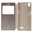 Window Display Leather Flip Case for Oppo R7 - Gold