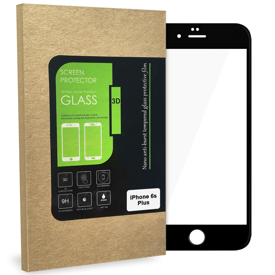 3d Tempered Glass Screen Protector For Iphone 6s Plus Black