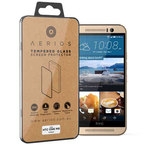 Aerios 9H Tempered Glass Screen Protector for HTC One M9