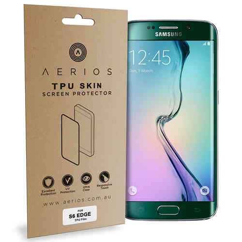 Aerios (2-Pack) Full Coverage TPU Screen Protector for Samsung Galaxy S6 Edge
