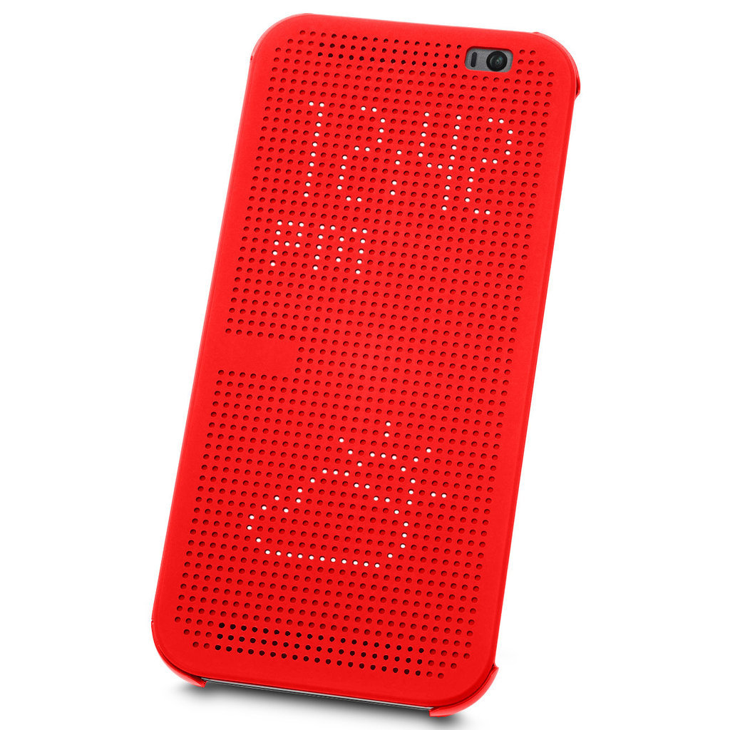 Indringing aanraken fabriek Dot Matrix View Case for HTC One M8 (Red)