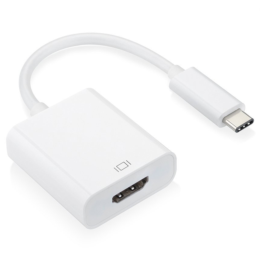 Short USB Type C to HDMI Adapter Cable 15cm White