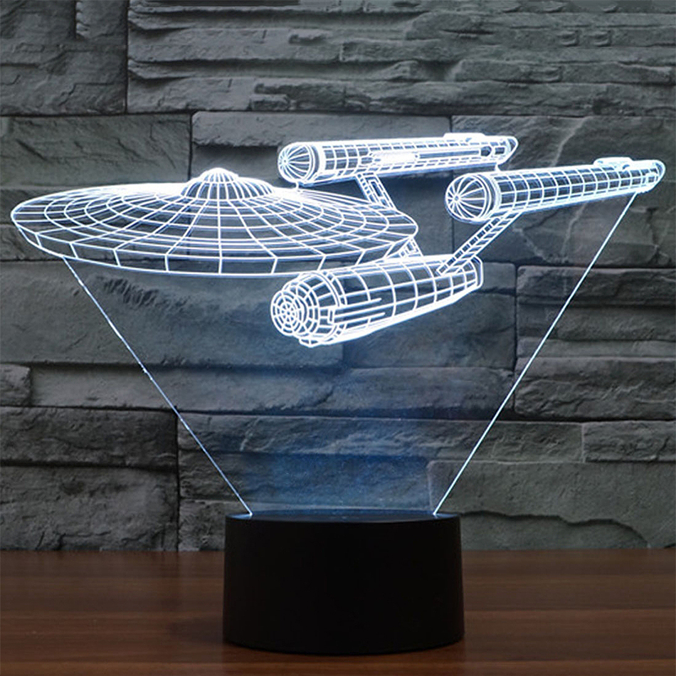 Star Wars Star Trek 3D LED Crystal Night Light Table Lamp Birthday Gift RGB 