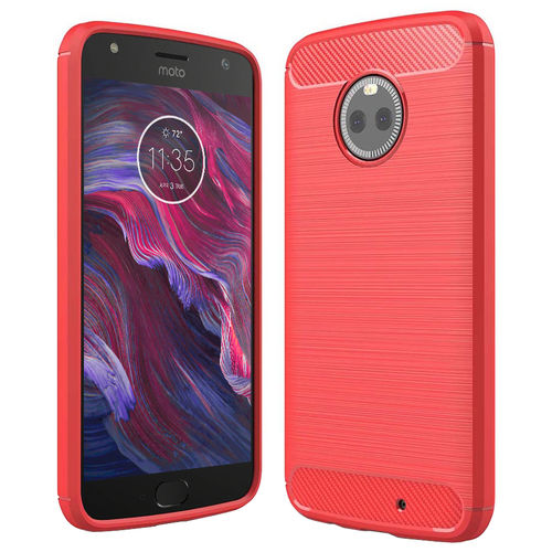 Flexi Slim Carbon Fibre Case for Motorola Moto X4 - Brushed Red