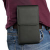 Executive (Medium) Vertical Leather Pouch / Belt Clip Case for Mobile Phone