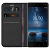 Leather Wallet Case & Card Holder Pouch for Nokia 8 - Black