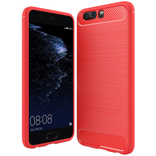 Flexi Slim Carbon Fibre Case for Huawei P10 Plus - Brushed Red