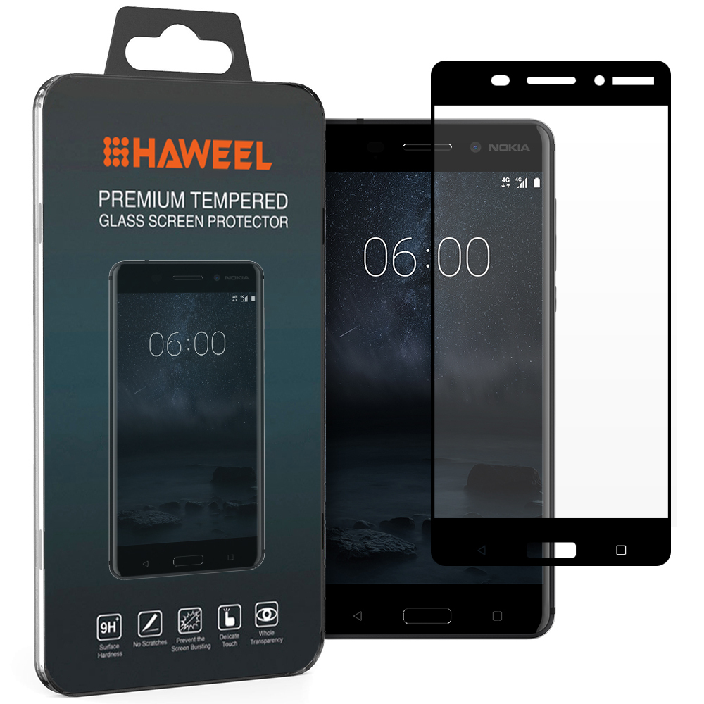 full coverage tempered glass screen protector for nokia 6 black