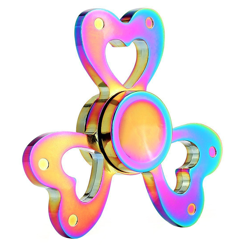 Love Heart Zinc Alloy Rainbow Fidget Spinner