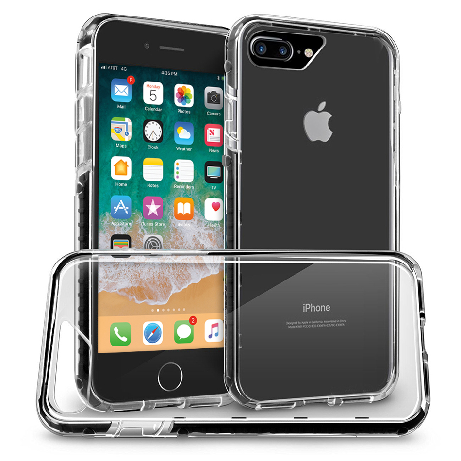 Orzly Fusion Bumper Case For Apple Iphone 8 Plus 7 Plus Black