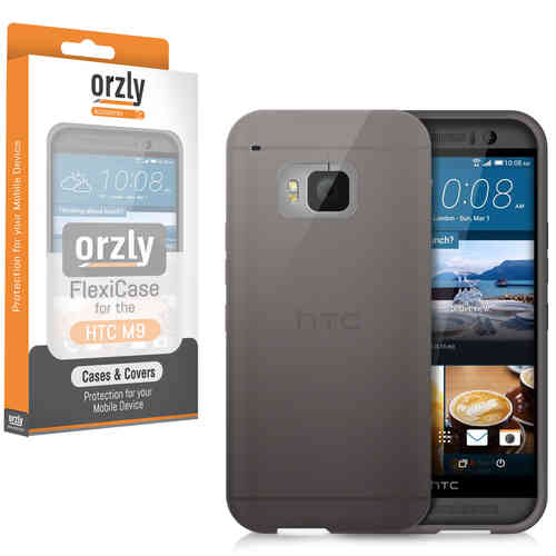 Orzly Flexi Case for HTC One M9 - Smoke Black (Gloss)
