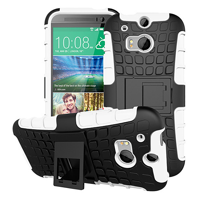 rugged tough shockproof case htc one m8 white