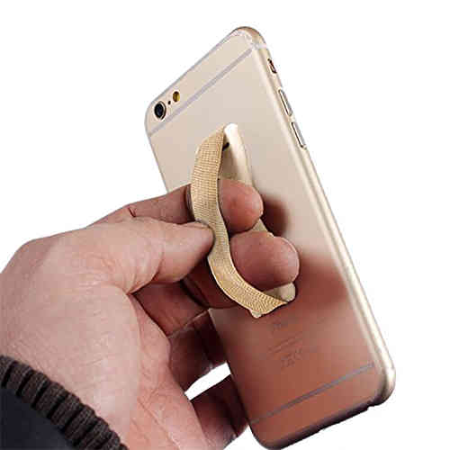 Elastic Finger Strap / Back Grip / Loop Holder for Mobile Phone - Gold