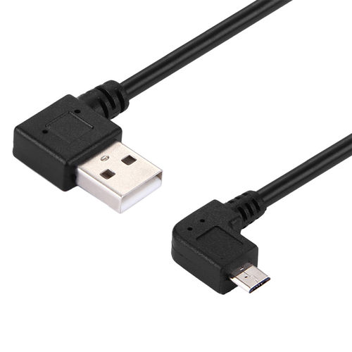 Double Right Angle (90 Degree) Micro-USB Charging Cable (25cm)