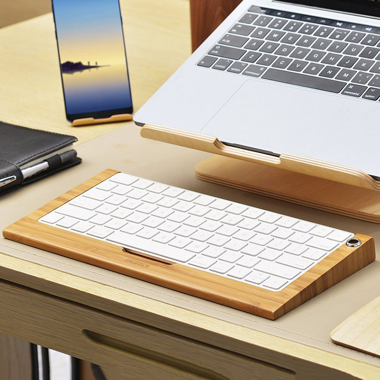 Samdi Simple Wood Apple Magic Keyboard Tray Holder Stand