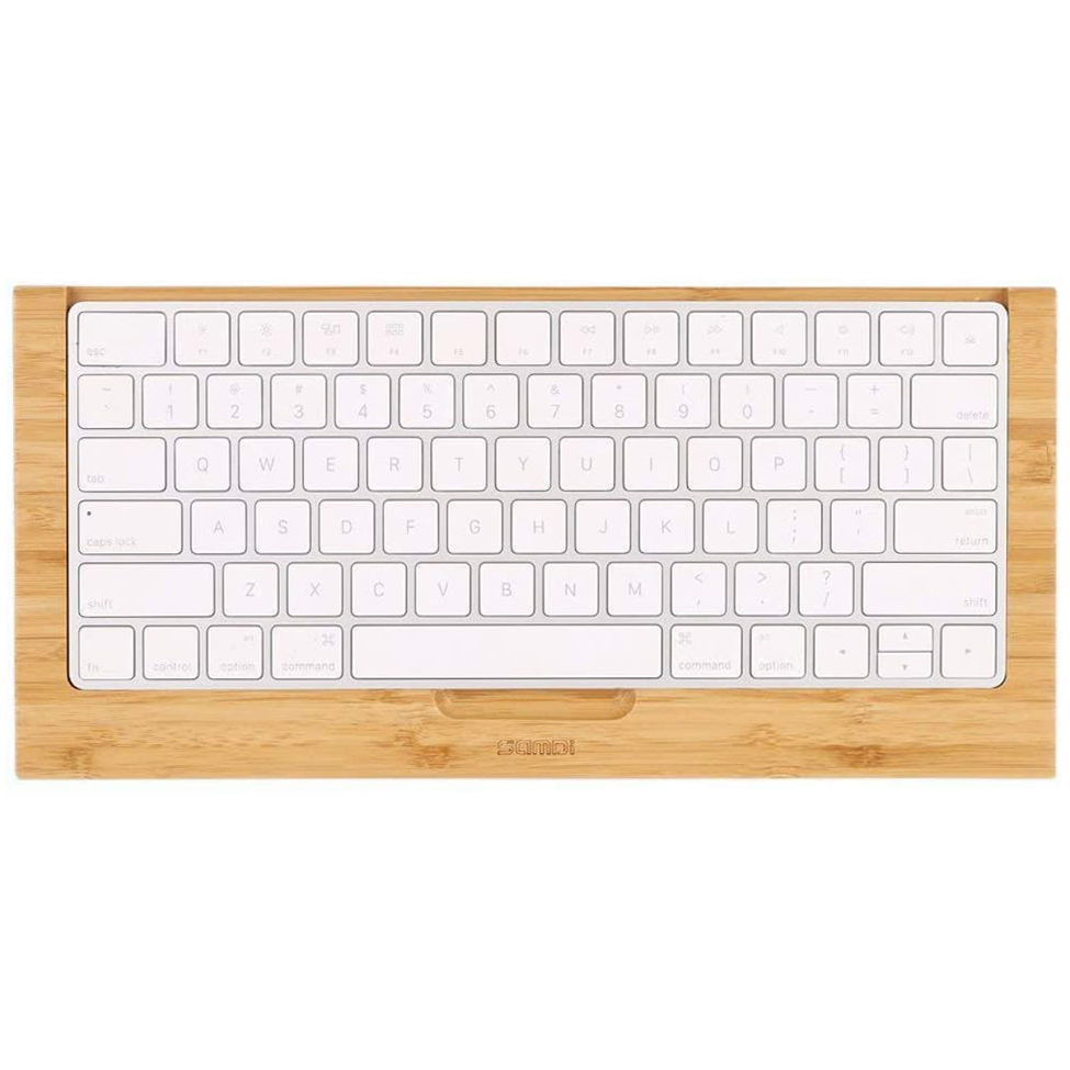 samdi bamboo desktop tray holder for apple magic keyboard