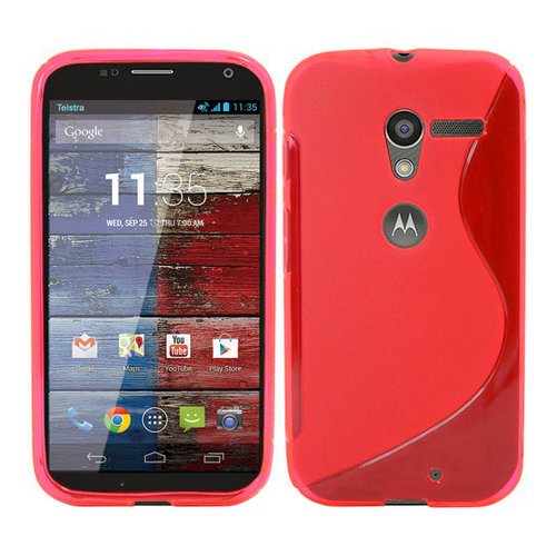 S-Line Flexi Case for Motorola Moto X (1st Gen) - Red (Two-Tone)